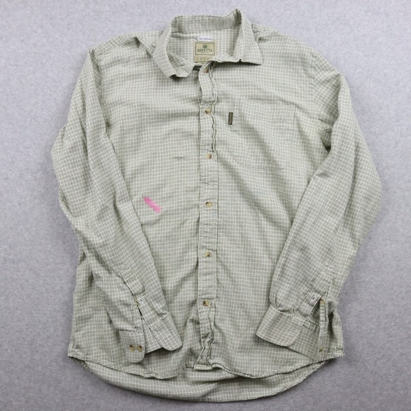 beretta Other - Beretta Shirt Mens Large Outdoor Casual Pocket Button Up Green Plaid Long Sleeve
